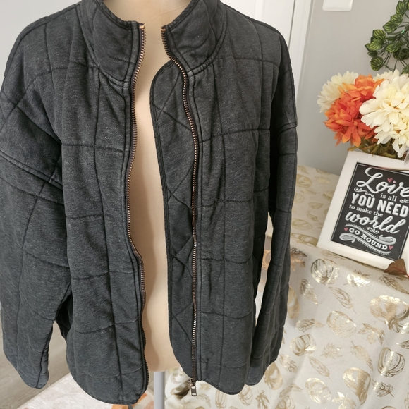 Together Women's Charcoal Quilted Puffer Jacket - Picture 5 of 11